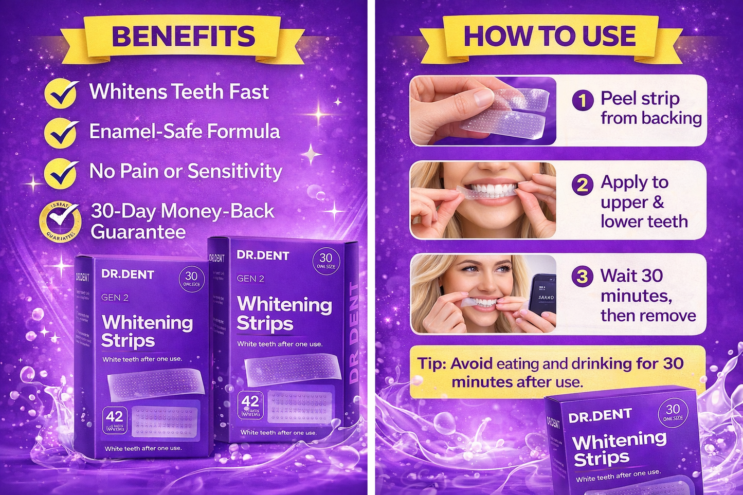 Premium At-Home Teeth Whitening Strips